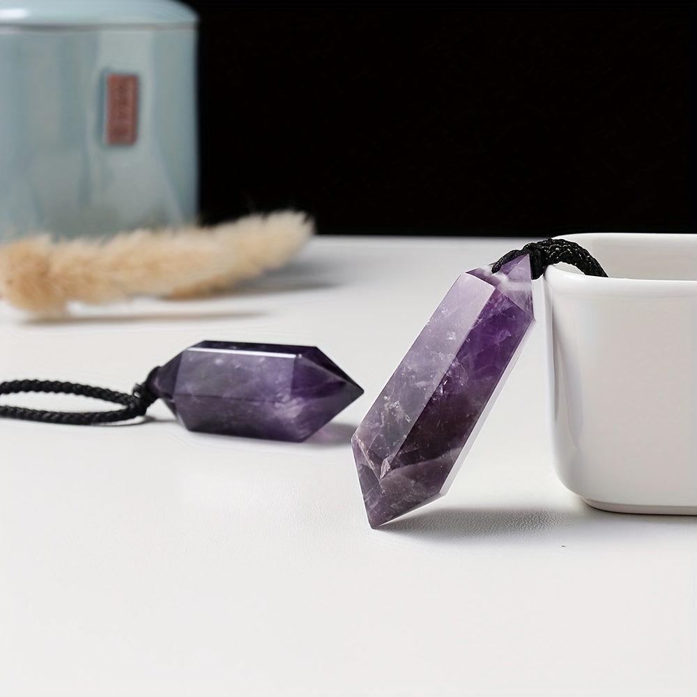 Amethyst Geometric Crystal Necklace for Men And Women
